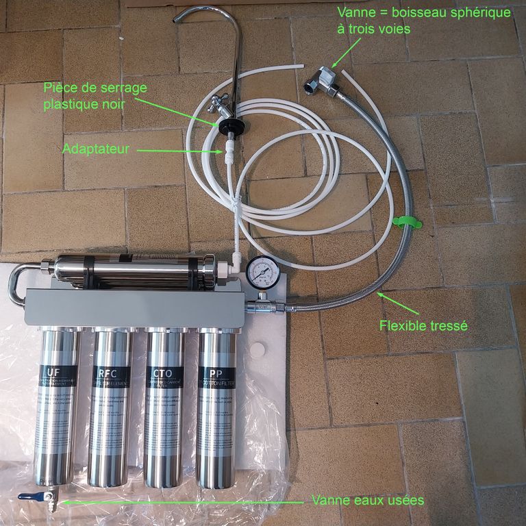 FU-H501 - Filtration de l'eau du robinet - Modèle à mettre sous l'évier - France UV-C