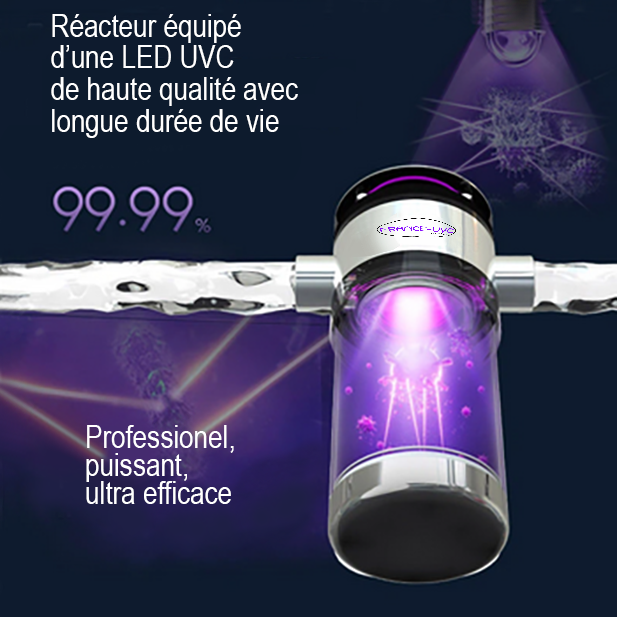 Réacteur UVC LED pour désinfecter toute l'eau de la maison - Haute qualité et longue durée de vie - France UVC