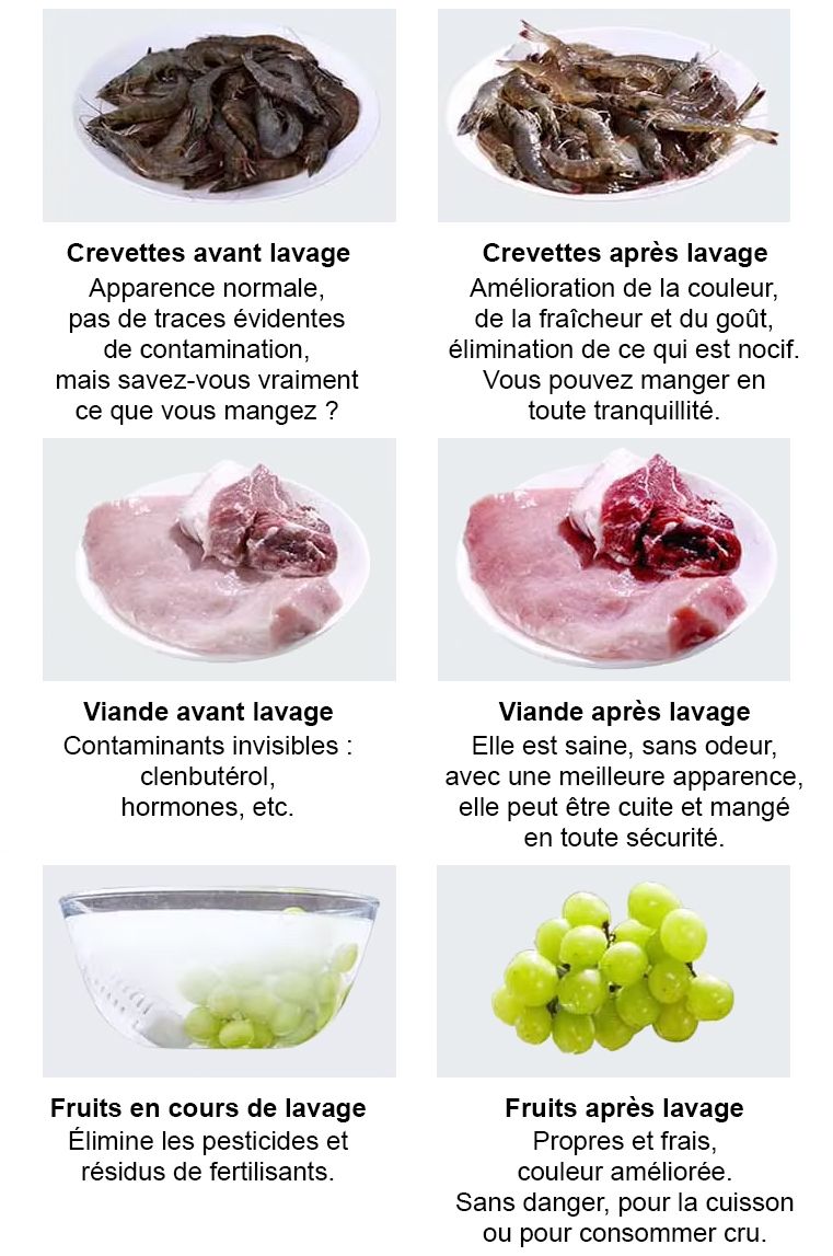 Avantages de ce générateur d'eau ozonée pour gros volume, il peut être utilisé dans tout type de contenant, même dans un grand évier en acier inoxydable - Idéal pour laver les aliments dans les cuisines de restaurants 0.5 à 2.6mg/L (PPM) - France UVC