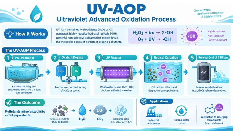 Procédé d'oxydation avancée par ultraviolets (UV-AOP)