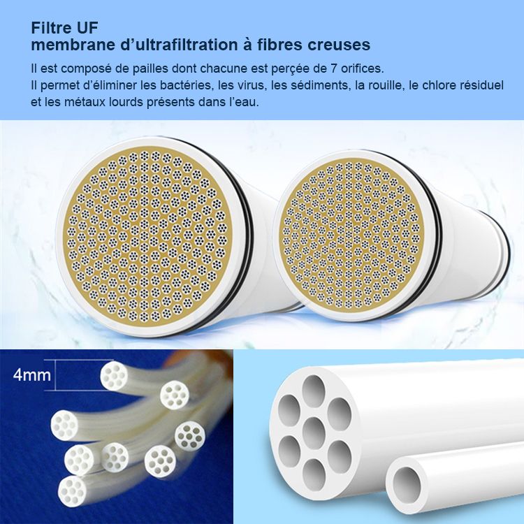 FU-E6 Filtration de l'eau du robinet - Modèle à mettre sous l'évier - France UV-C