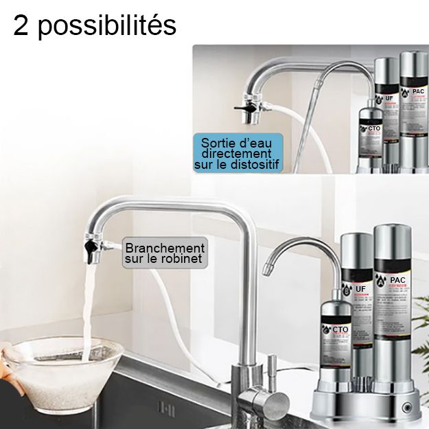 FU-3T1 Filtration de l'eau du robinet - Modèle à poser sur le comptoir - France UV-C