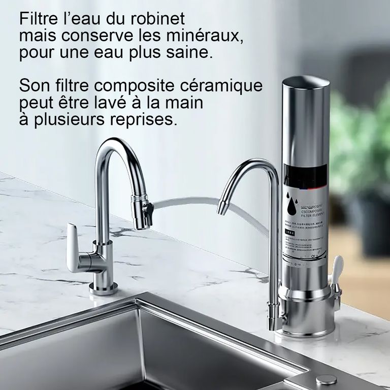 FU-1T1 Filtration de l'eau du robinet - Modèle à poser sur le comptoir - France UV-C