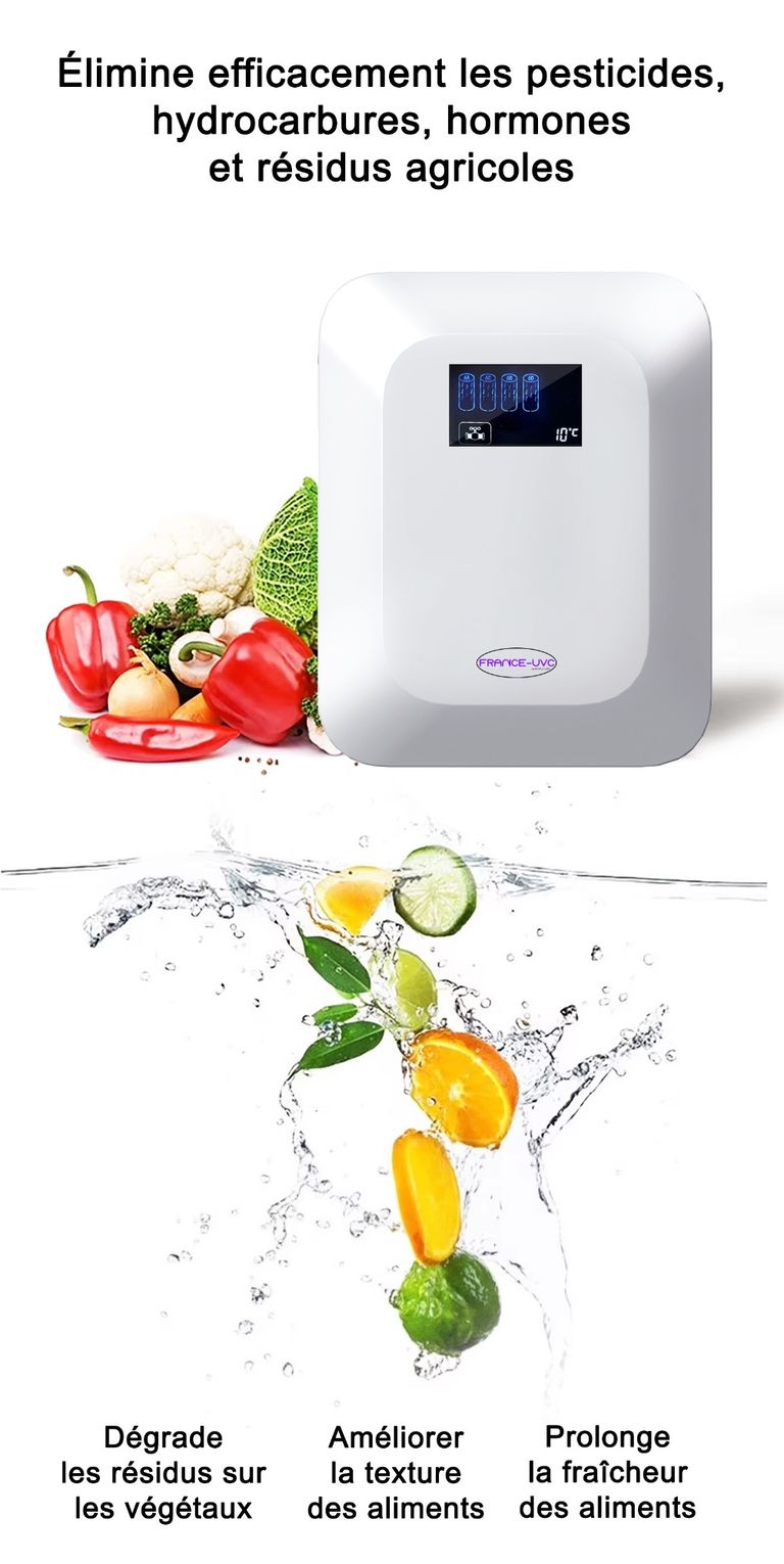 Pour laver les aliments Générateur d'eau ozonée 0.5 à 3.5mg/L (PPM) - France UV-C
