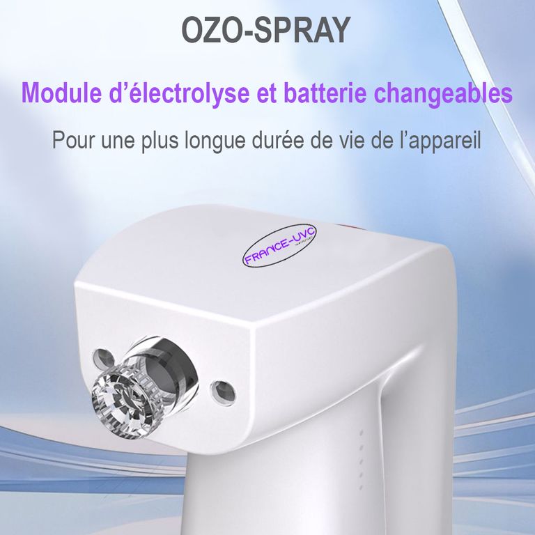 OZO-SPRAY avec batterie et module d'électrolyse changeables - France UV-C