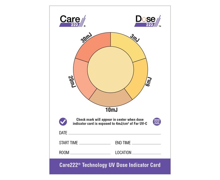 Dose222 de Care222 / Ushio - carte dosimètre UV-C 222nm - France UV-C