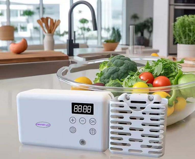 Générateur d'eau ozonée pour laver de gros volume et même dans un évier en inox - concentration en ozone élevée de 0.5 à 2.6mg/L (PPM) - France UVC