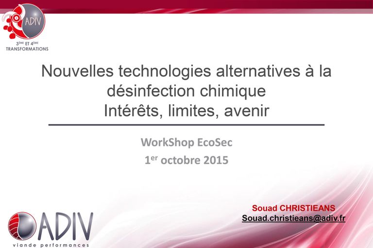 Nouvelles technologies alternatives à la désinfection chimique