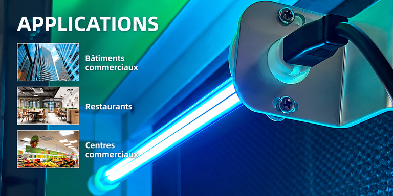 Applications kit tube UVC aimanté pour désinfection CVC - France UVC