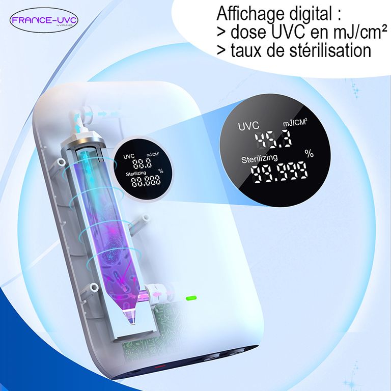 BOX UVC LED avec affichage digital de la dose d'UVC et du taux de stérilisation - France UV-C