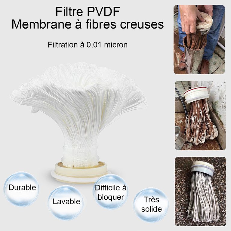 FU-WHPVDF-UV avec manomètre - Filtration de l'eau courante - Installation sous l'évier - France UV-C