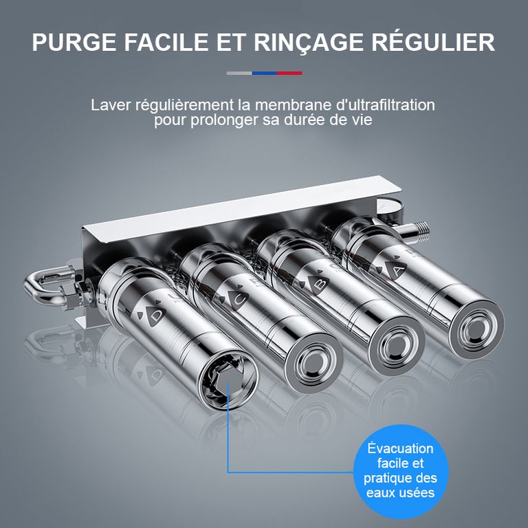 FU-H501 et FU-H502 Filtration de l'eau du robinet - Modèle à mettre sous l'évier - France UV-C