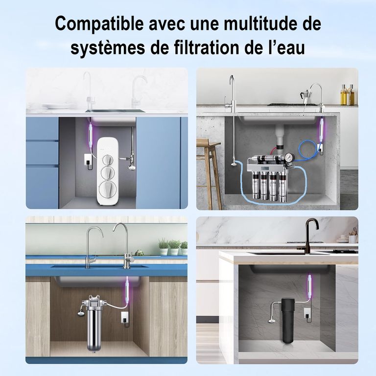 Stérilisateur UVC LED compatibilité avec de nombreux systèmes de filtration de l'eau - France UV-C