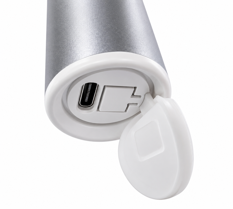 Port de chargement et bouton ON du mini spray O3 - Vaporisateur petit format pour sac à main - France UVC