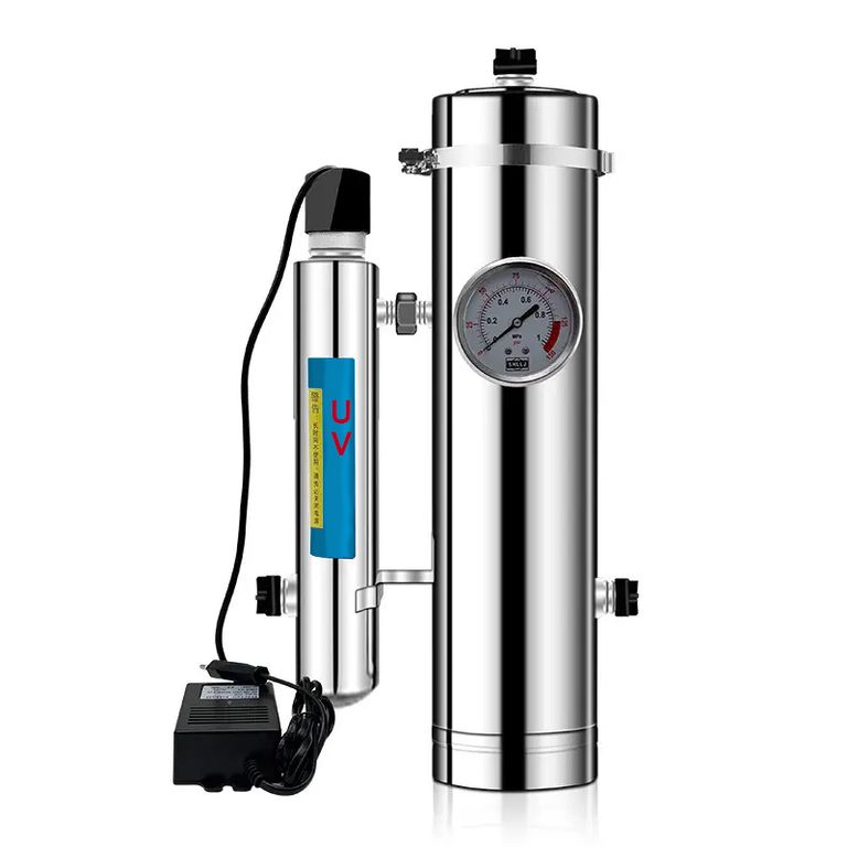 FU-WHPVDF-UV avec manomètre - Filtration de l'eau courante - Installation sous l'évier - France UV-C