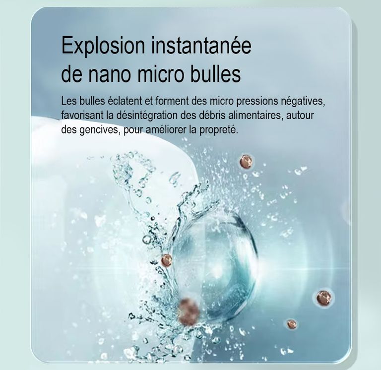 Jet dentaire à eau ozonée - Avec 3 jets dentaires professionnels : jet standard, orthodontique et pointe fine - Concentration en ozone élevée de 0.5 à 2.6mg/L (PPM) - France UVC