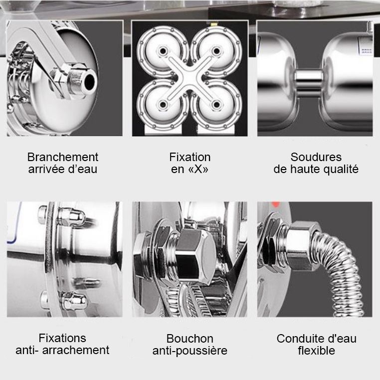 FU-E6 Filtration de l'eau du robinet - Modèle à mettre sous l'évier - France UV-C